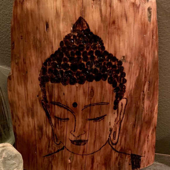 SOLD Hand Wood Burned Zen Art - Picture 4 of 9